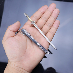 古代冷兵器迷你玩具唐横模型刀小号带鞘康熙战刀手办绣春如意摆件
