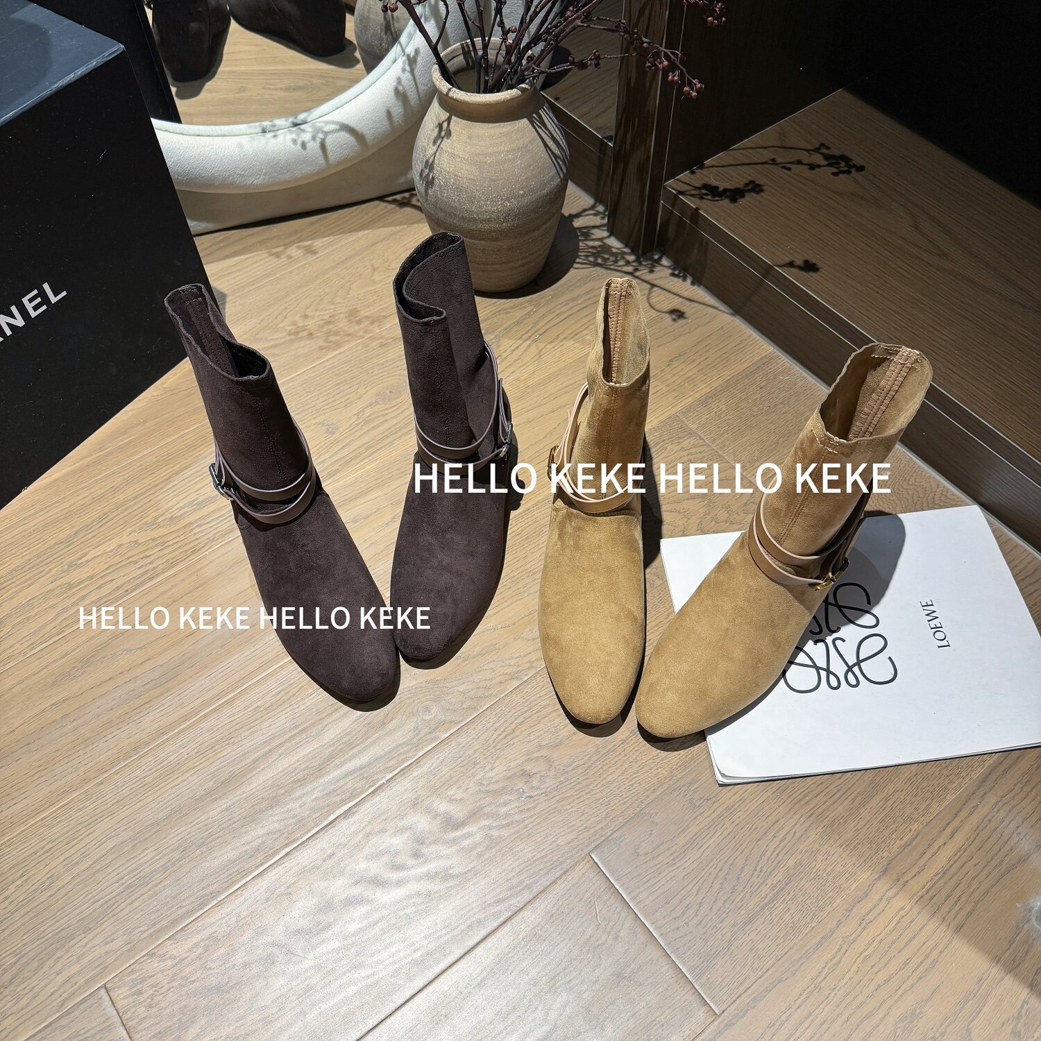 HELLO KEKE【露娜】5cm 小个子定制内增高秋季厚底尖头瘦瘦靴短靴