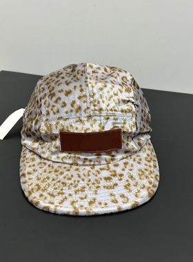 潮牌S平檐帽平沿帽24SS Leopard Velvet Camp Cap豹纹天鹅绒夏季