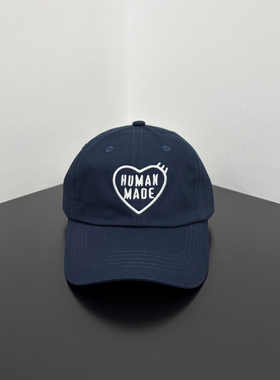 日系潮牌humanmadee爱心刺绣夏季多巴胺男女情侣弯沿帽棒球帽百搭