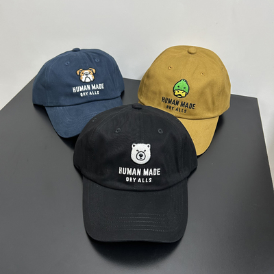 humanmade日系潮牌童趣卡通北极熊刺绣弯沿帽棒球帽男女情侣帽子
