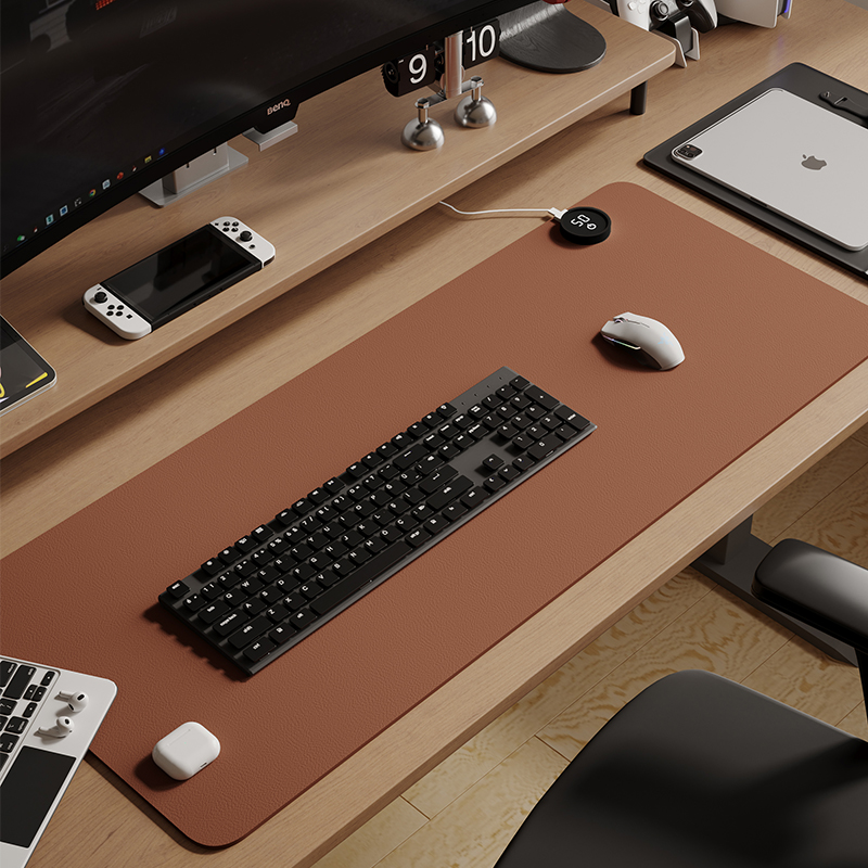 【左开关】石墨烯加热鼠标垫超大发热电脑桌面垫暖桌垫学生加热垫