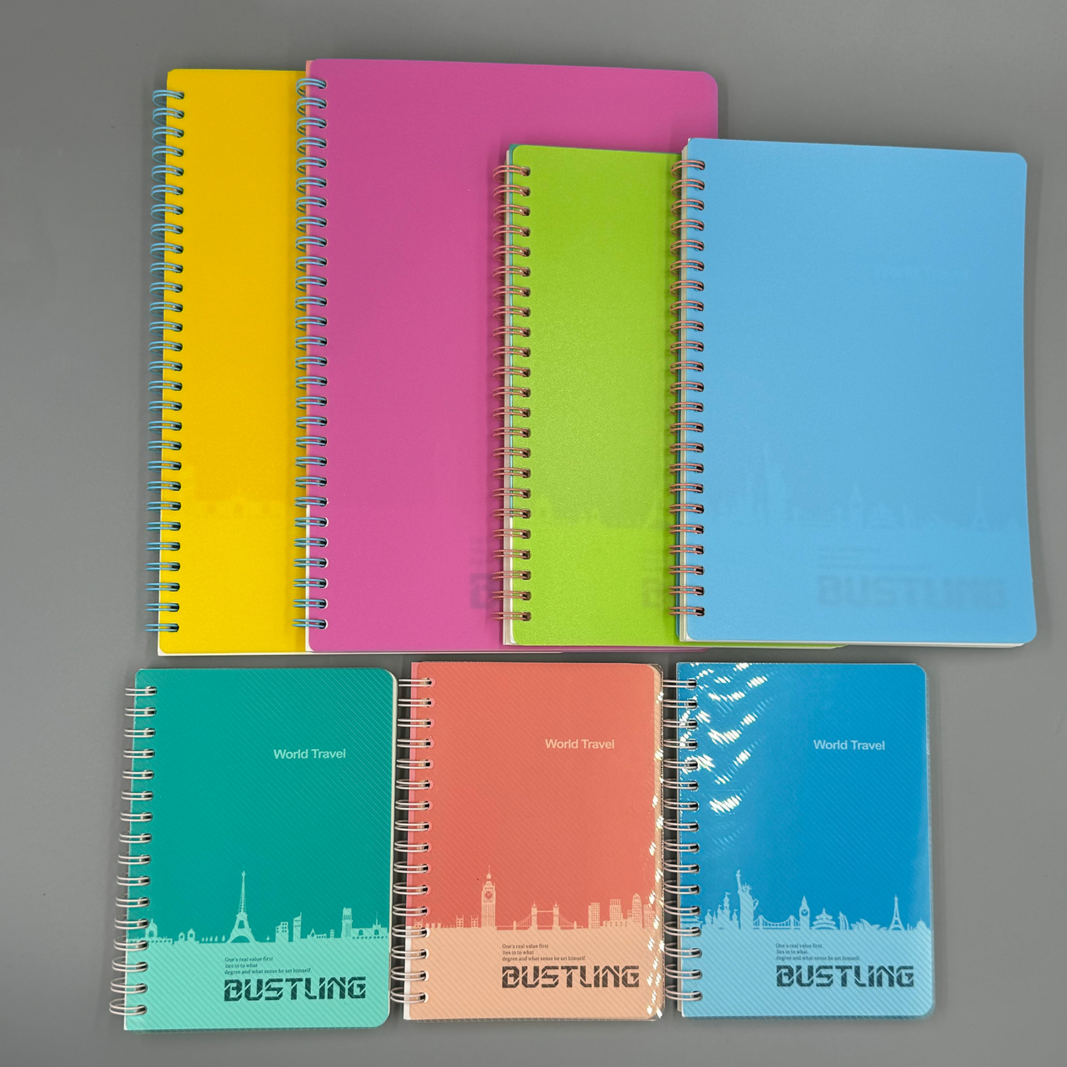 批发百利PP双线圈笔记本A5A6B5螺旋记事本子学生用活页日记本加厚