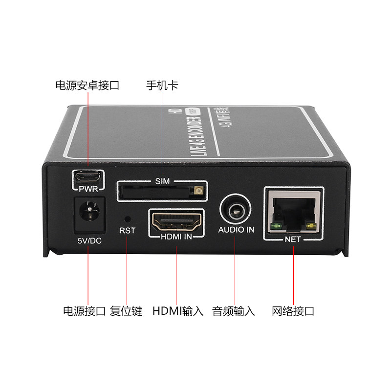 麦恩E1008 HDMI直播器h265编码4g直播机推流户外移动无人机包邮