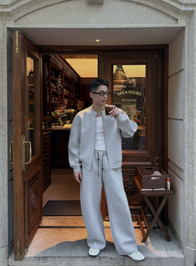 DUPU CONTRACTED 重磅双面针织空气层分割设计廓形长袖卫衣外套