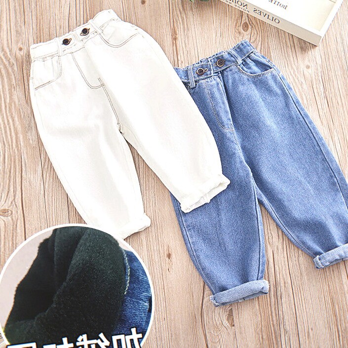 春秋季2022新款中小童韩版男女童休闲打底裤时尚长裤哈伦牛仔裤潮