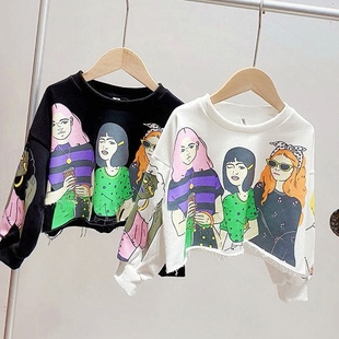 2024新款 姊妹装 春秋季 纯棉女童卫衣女大童洋气休闲亲子装 新款 春装