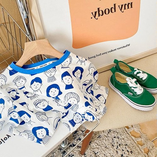 2023夏季新款男童纯棉上衣儿童短袖T恤中小童宝宝卡通夏装半袖潮