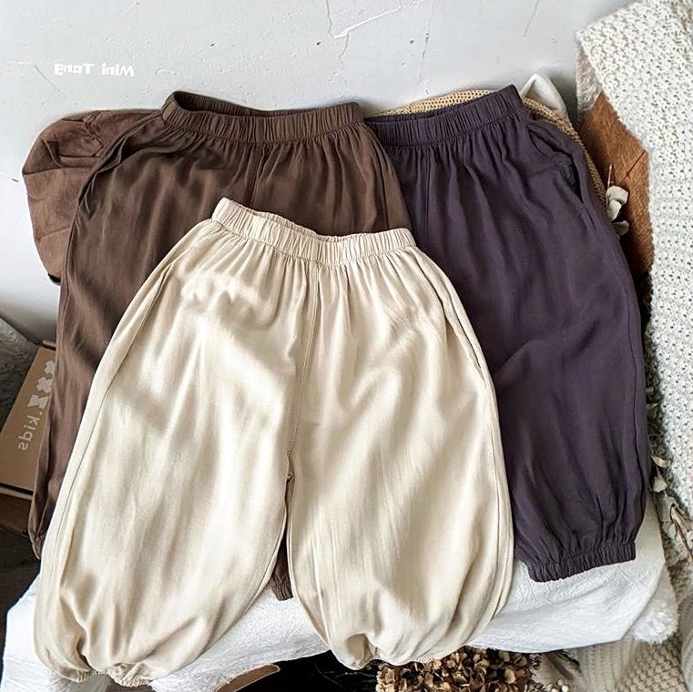 清凉一夏韩版裤子中小童灯笼裤阔腿儿童薄款凉皮抖抖裤防蚊裤夏