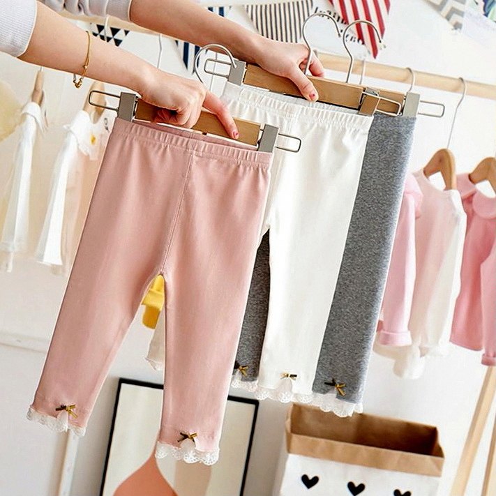 加绒/不加绒冬季长裤婴儿时尚蕾丝边打底裤宝宝纯棉弹力春秋裤子