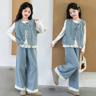 女童春装2026新款儿童女时尚洋气时髦套装女大童春秋10岁女孩衣服