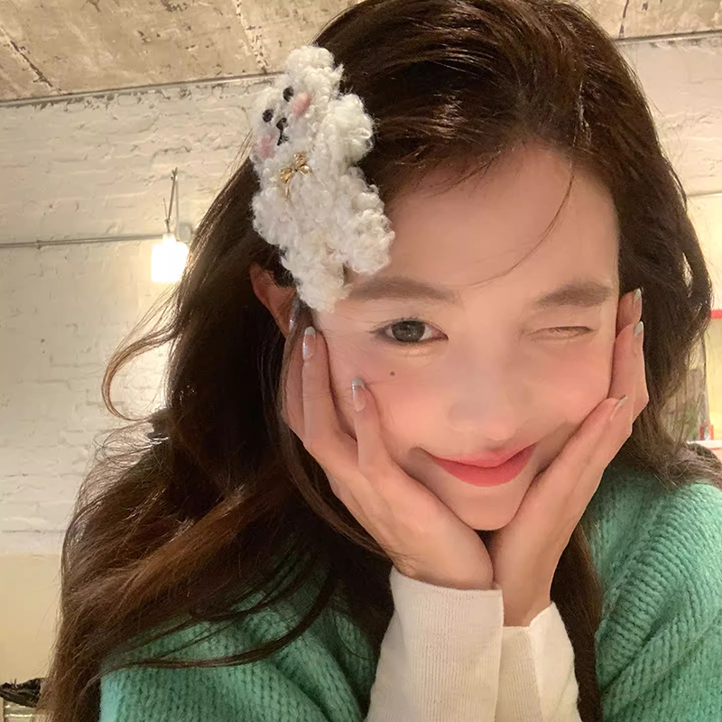 甜美可爱卡通兔子毛绒发夹