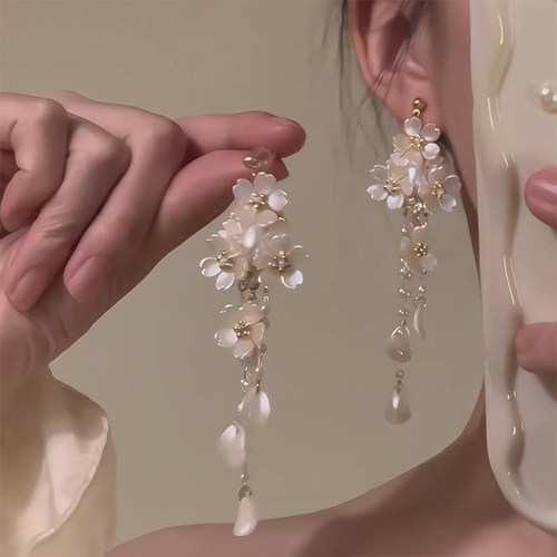 925银针繁华流苏耳环法式