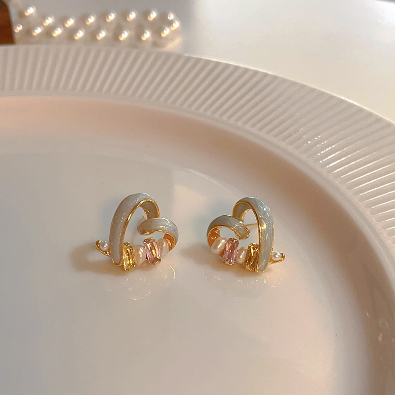 法式滴釉爱心珍珠耳钉气质小众设计高级感轻奢洋气时尚耳环女耳饰,饰品/流行首饰/时尚饰品新,耳环,淘宝优惠券,粉丝福利购,淘宝优惠卷