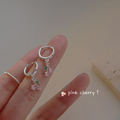 少女 925纯银耳扣耳环2021年新小众设计仙气养耳洞耳钉 小樱桃