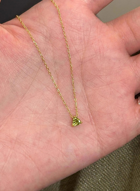 橄榄绿锆石吊坠项链轻奢