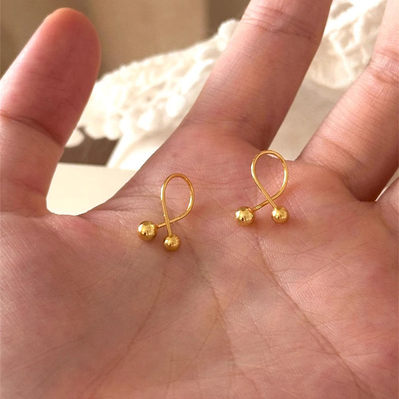 简约冷淡风交叉小金球耳钉精致独特小众设计感高级气质螺丝拧耳环,饰品/流行首饰/时尚饰品新,耳环,淘宝优惠券,粉丝福利购,淘宝优惠卷