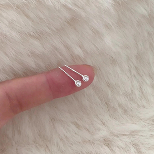 925银针珍珠耳钉睡觉不用摘简约精致耳骨钉小巧精致高级百搭耳环