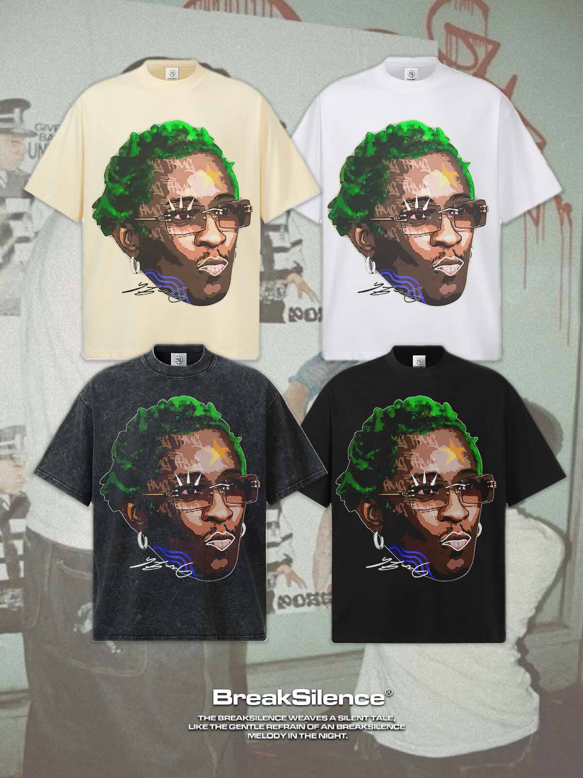 Lil Uzi Vert 美式嘻哈说唱数码印花短袖T恤男宽松纯棉小领口半袖