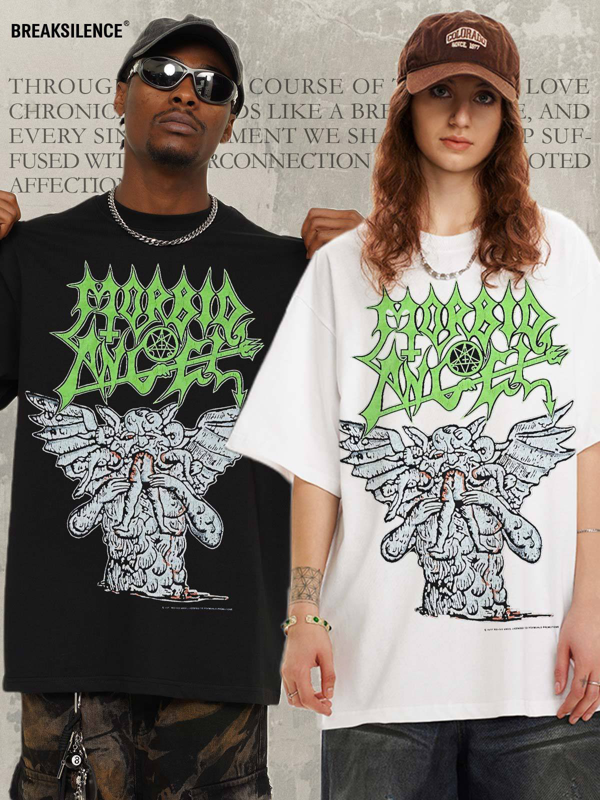 死亡金属乐队Morbid Angel直喷印花短袖t恤男女美式宽松纯棉半袖