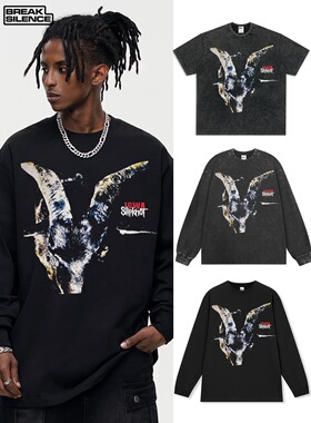 活结乐队Slipknot vintage摇滚短袖t恤男女潮牌宽松重磅纯棉上衣