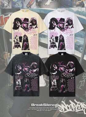 The Notorious B.I.G美式潮牌印花短袖T恤男300g重磅纯棉宽松半袖