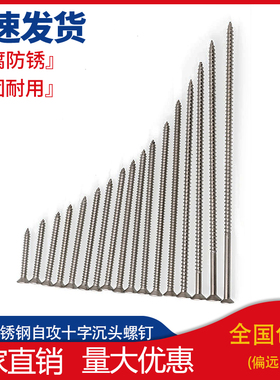 M2M3M4M5M6mm 304不锈钢自攻螺丝十字沉头螺丝加长螺钉木螺丝平头