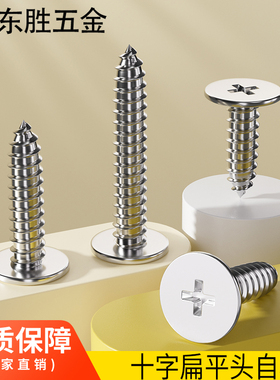 304不锈钢CA扁平头自攻螺丝钉大薄头子平头尖尾十字M2M3M4M5-M6