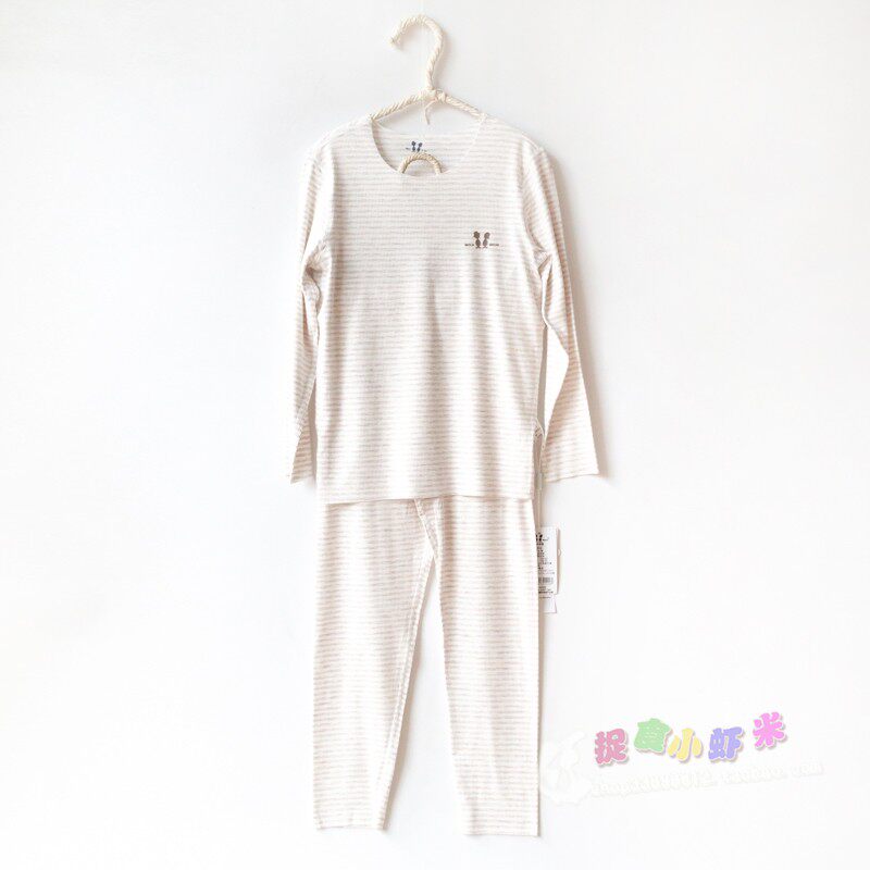 MIRAMI LU AUTUMN AND WINTER NEW BOY STRIPED MODAL LONG-SLEEVED UNDERWEAR SUIT GIRL THIN HOME SERVICE SUIT