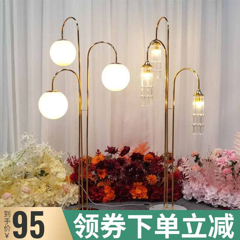 婚庆婚礼道具时光路o引灯冰条铁艺金色舞台布置水晶圆球布置装饰