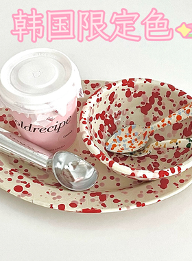 美国正品crow canyon泼墨搪瓷珐琅餐具燕麦碗水杯沙拉盘韩国限定