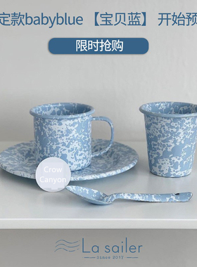 美国正品Crow Canyon搪瓷珐琅谷物沙拉酸奶燕麦碗勺子野户外露营