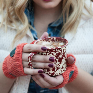 美国正品Crow Canyon搪瓷珐琅马克杯咖啡牛奶复古韩风手握短杯桶