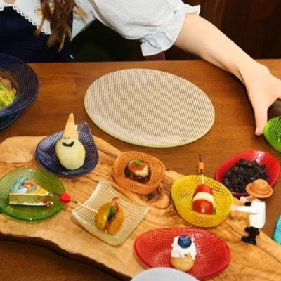 韩国正品EDING玻璃系列Checky彩色方格迷你碗方形圆形小碟甜品碗