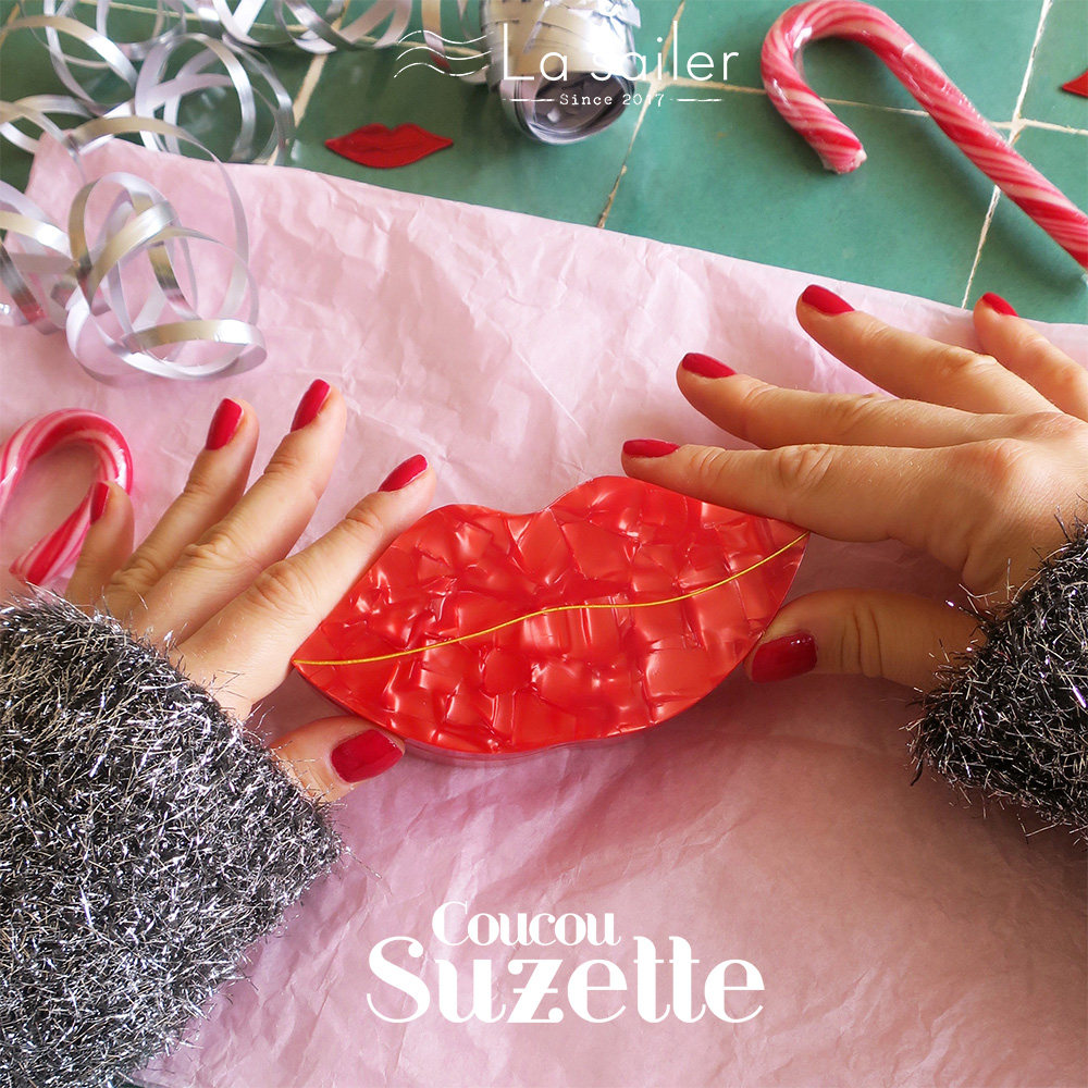 首饰收纳盒法国红唇趣味ins潮