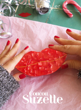 现货 法国COUCOU SUZETTE眼睛红唇JENNIE同款趣味首饰收纳盒ins潮