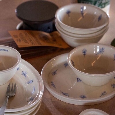 韩国moomin周末森林蓝陶瓷餐具