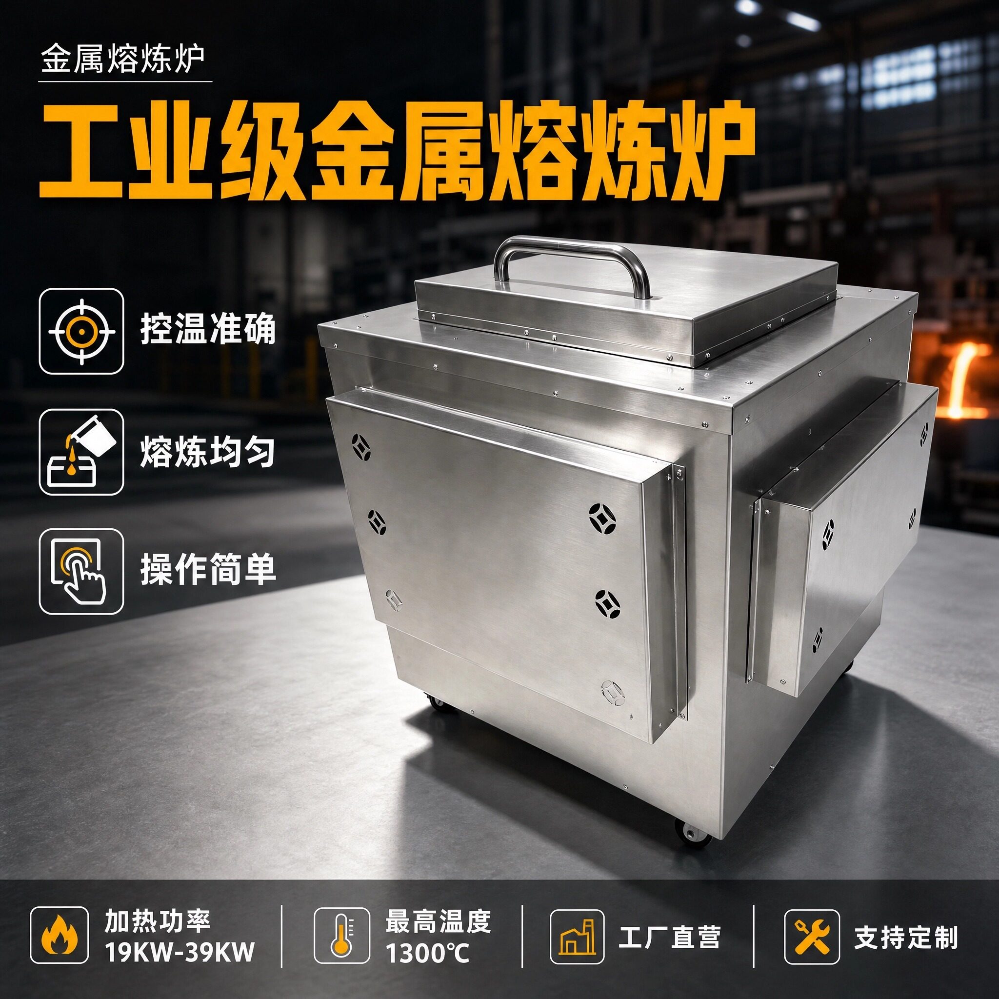 金属熔炼炉工业级控温准确熔铜机倒模熔炼炉硅碳棒熔铜机翻砂倒模