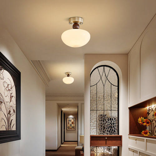 奶油中古法式复古玄关护眼吸顶灯