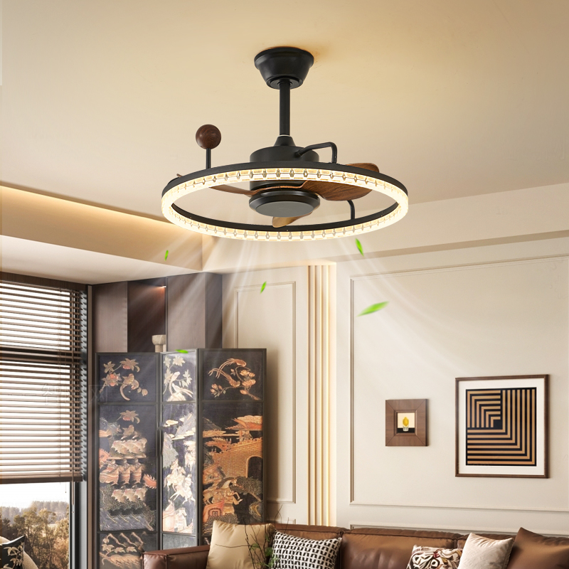 2025新款美式中古风卧室风扇灯