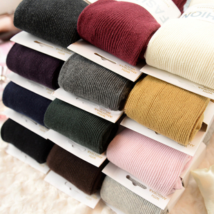 日系糖果色显瘦竖条纹连脚打底裤 袜全棉少女 女士纯棉针织踩脚连裤