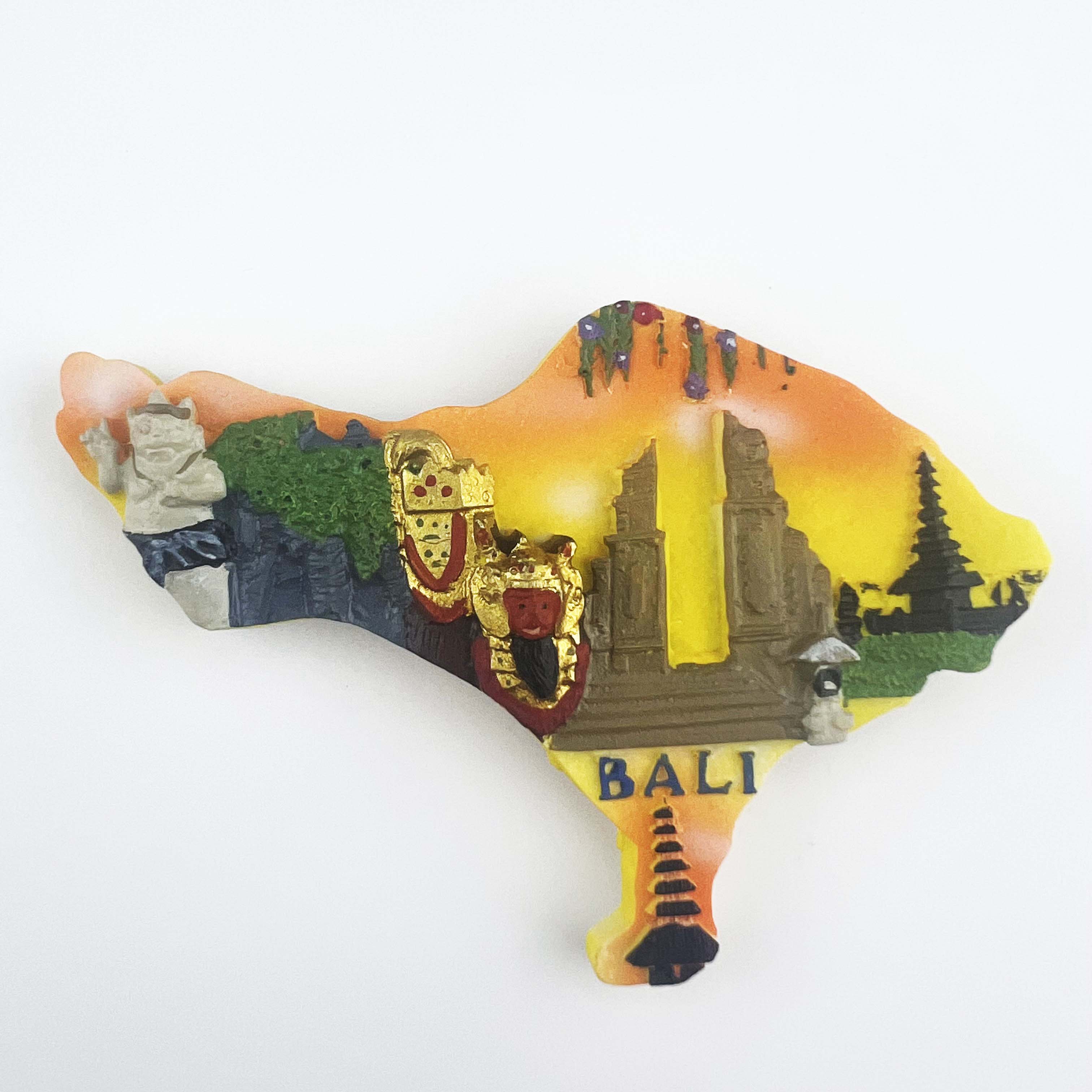 印度尼西亚巴厘岛旅游纪念装饰工艺品创意地理地图磁性冰箱贴礼物