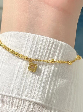 蹦迪四叶草手链女镀18k金小众