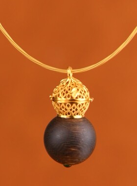 新中式仿沉香古法花丝沉香吊坠葫芦吊坠国风珠宝气质古典风格百搭