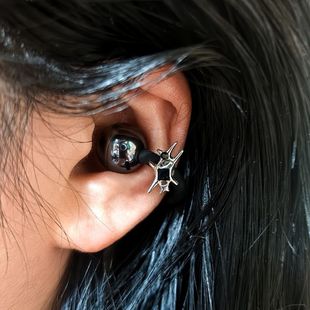 适用于freeclip2耳机钻扣镶钻黑色星芒耳夹扣小众高级感耳饰配饰