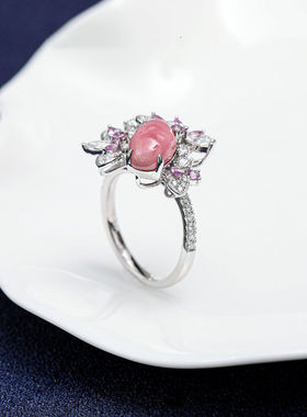 粉色海螺珠戒指吊坠两用个性