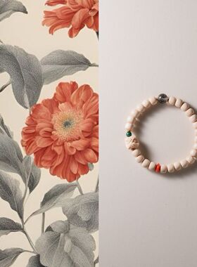 新中式猛犸象牙果手串醒狮头单圈财运手链南红中古小众手饰气质女