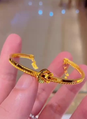 双环开口手镯优选女镀18K金