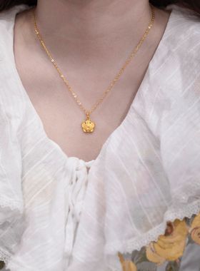 桃花小龙项链吊坠本命年好运锁骨