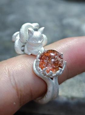 九尾狐个戒指女小众设计高级感光芒魔力球现在饰品潮ins绝美礼物